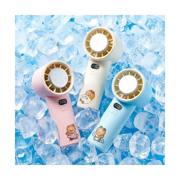카카오프렌즈 급속냉각 라이트 섬머 100단터보 휴대용 냉각 선풍기 무선 핸디 저소음 손선풍기